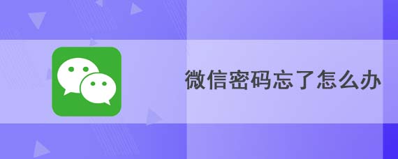 微信密码忘了怎么办