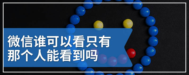 微信谁可以看只有那个人能看到吗