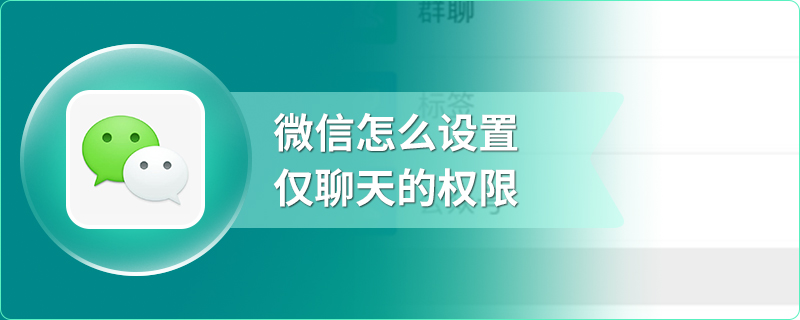 微信怎么设置仅聊天的权限