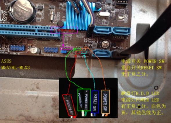 M5A78L-M LX主板电源线接法详解