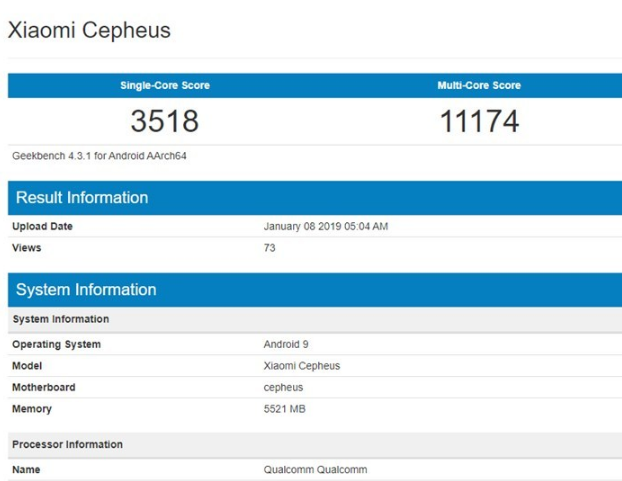 疑似小米9跑分数据曝光：属于骁龙855正常水平(1)
