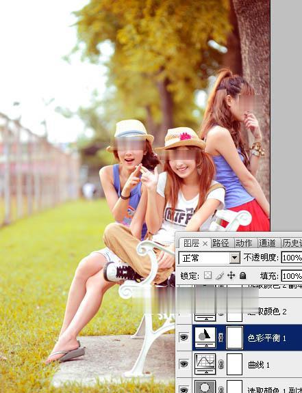 photoshop将公园美女调成漂亮的早秋黄褐色教程(16)