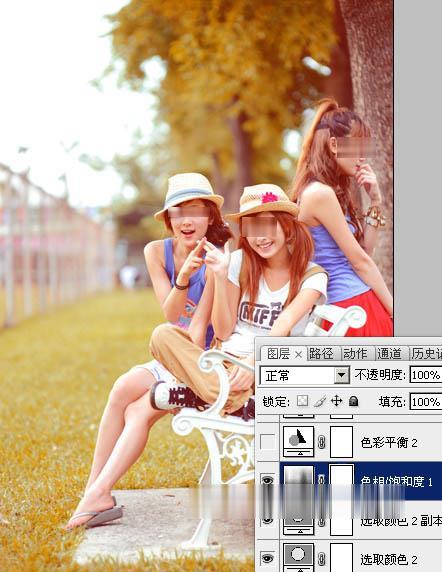 photoshop将公园美女调成漂亮的早秋黄褐色教程(17)