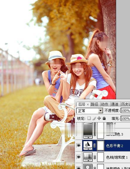photoshop将公园美女调成漂亮的早秋黄褐色教程(23)