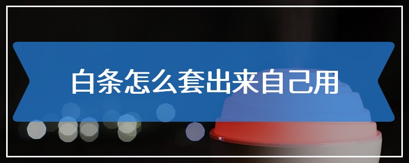 白条怎么套出来自己用