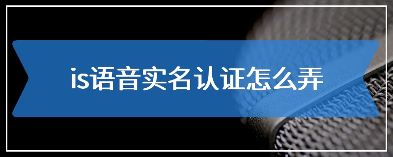 is语音实名认证怎么弄