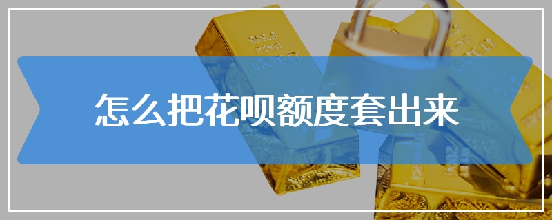 怎么把花呗额度套出来