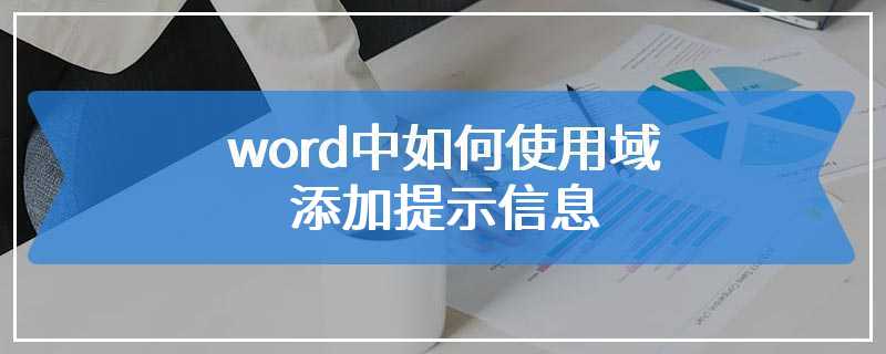 word中如何使用域添加提示信息