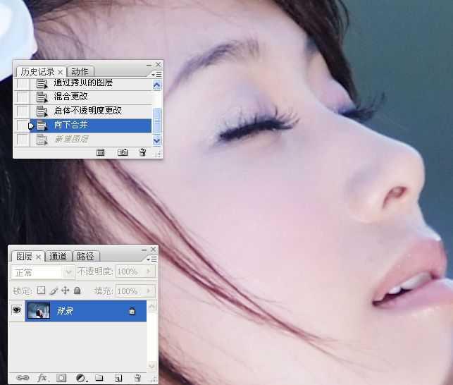 photoshop使用lab模式为偏暗的美女图片调出通透的阿宝色效果教程(4)