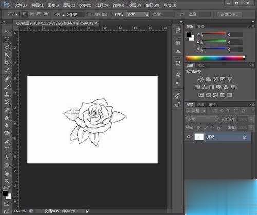 用Photoshop给简笔画玫瑰花涂上颜色步骤(2)