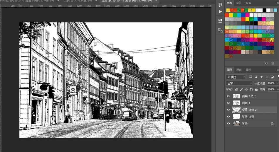 Photoshop怎么把建筑照片转成黑白线稿图(8)