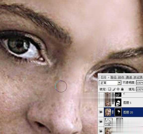 photoshop利用高斯模糊滤镜将满脸雀斑人物光滑磨皮教程(11)