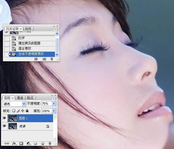 photoshop使用lab模式为偏暗的美女图片调出通透的阿宝色效果教程(3)