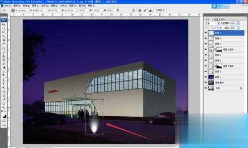 ps将一张白天的室外效果图变夜景效果图的教程(6)