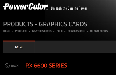 PowerColor开始在网站上列出了AMD Radeon RX 6600 XT和RX 6600(1)