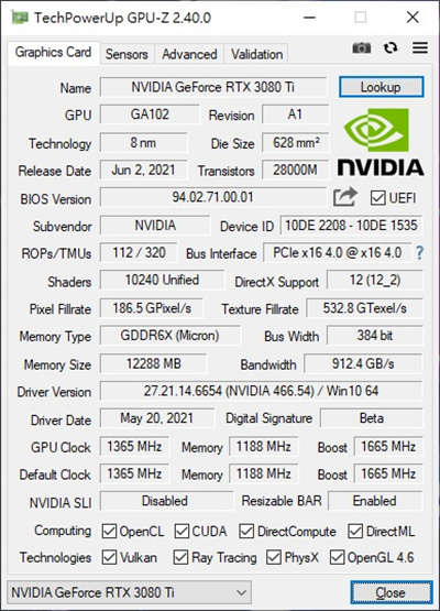 NVIDIA GeForce RTX 3080 Ti创始版测试报告/钛兇狠4K DXR游戏霸主(20)