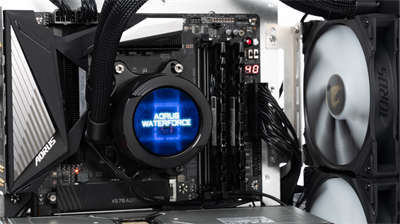 GIGABYTE AORUS WATERFORCE X 280一体式水冷开箱/独家圆形全彩LCD显示萤幕