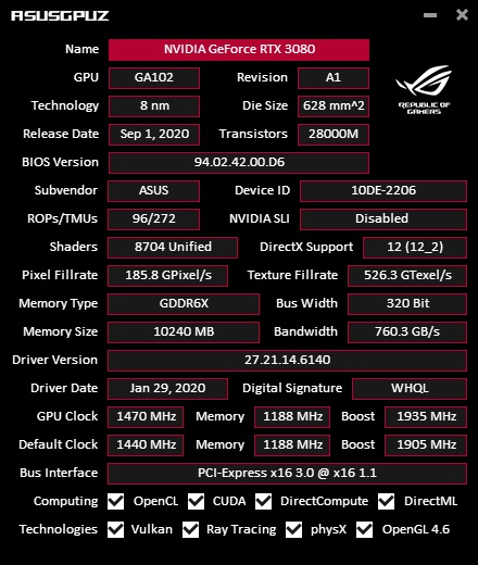 ROG Strix GeForce RTX 3080潮竞白显示卡/全白外观超吸睛(40)