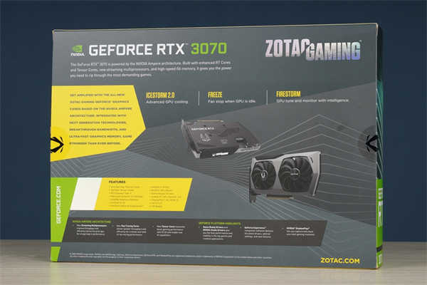ZOTAC GAMING GeForce RTX 3070 TWIN EDGE/大小双扇设计再现，散热器加宽不加厚(2)
