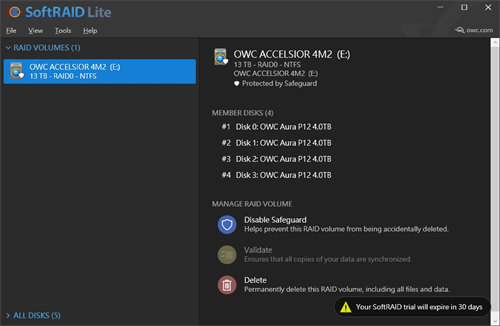 OWC Accelsior 4M2 PCIe SSD介面卡开箱测试/扩充更便利SoftRAID高弹性(20)