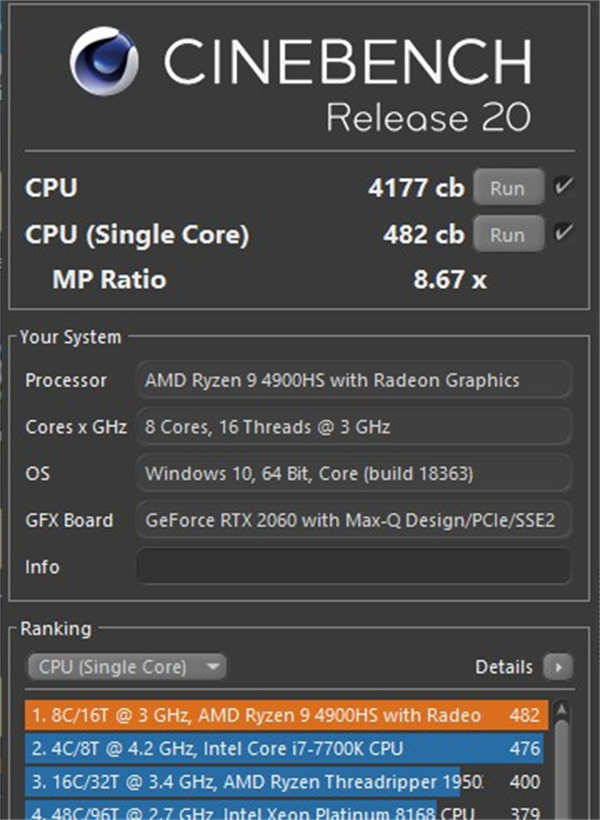 ASUS ROG Zephyrus G14测试报告/Ryzen 8C技压群雄(60)