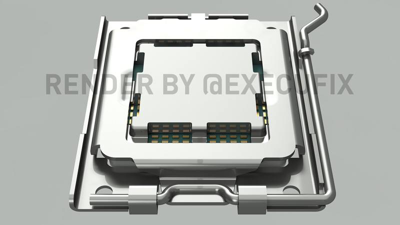 用于下一代Ryzen桌上型CPU的AMD AM5 CPU插槽最新渲染图曝光，LGA1718引脚设计