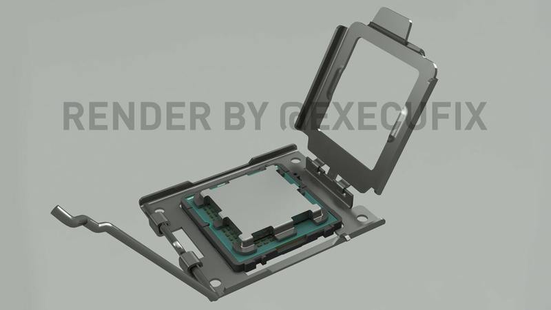 用于下一代Ryzen桌上型CPU的AMD AM5 CPU插槽最新渲染图曝光，LGA1718引脚设计(1)