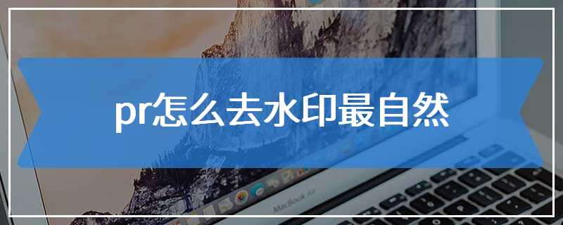 pr怎么去水印最自然