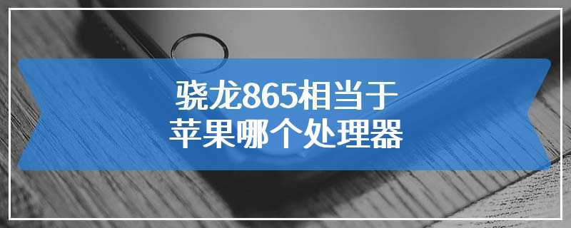 骁龙865相当于苹果哪个处理器