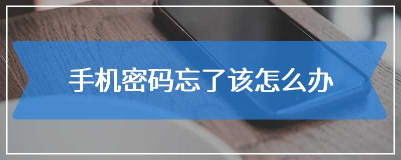 手机密码忘了该怎么办