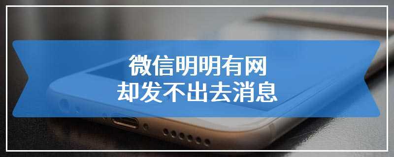 微信明明有网却发不出去消息