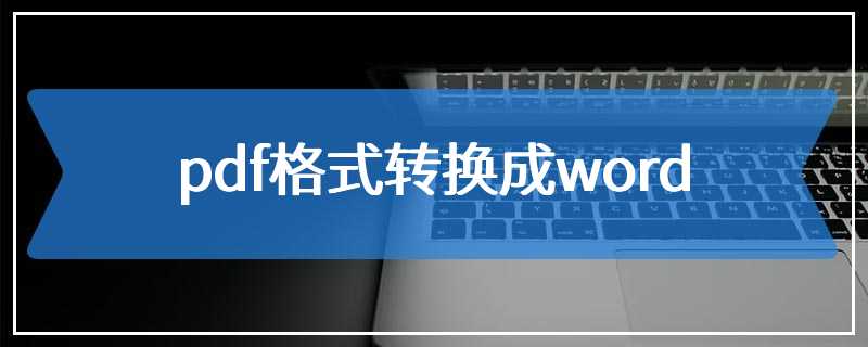 pdf格式转换成word