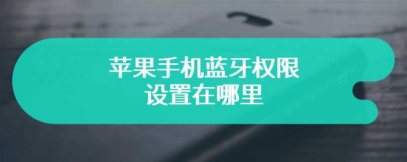 苹果手机蓝牙权限设置在哪里