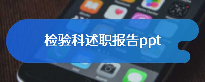 检验科述职报告ppt