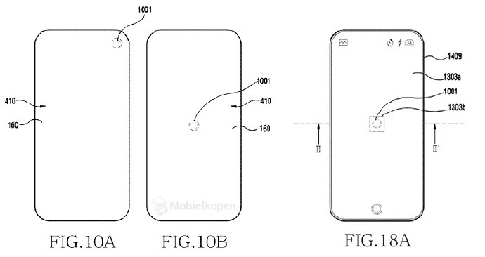 三星屏下摄像头专利再次曝光：前摄可隐藏在屏幕中间(1)