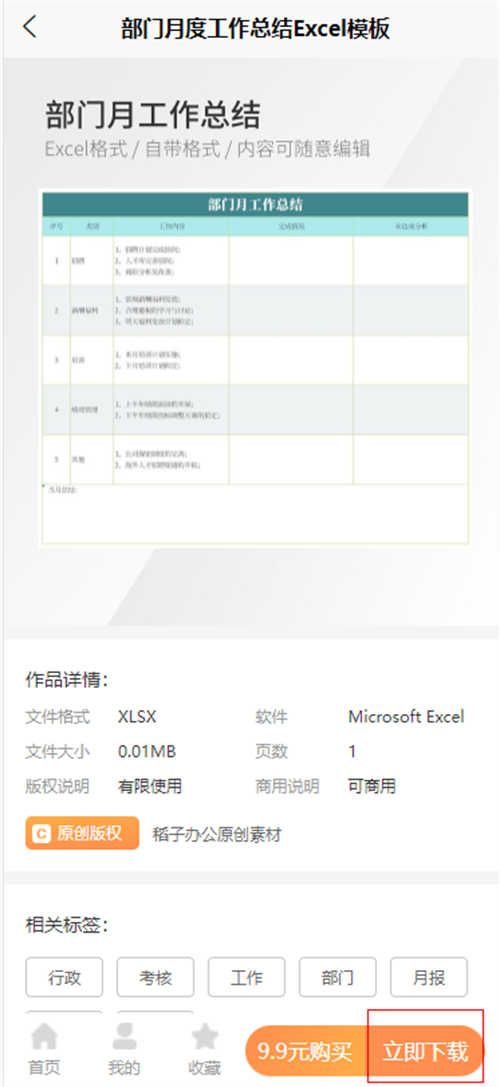 工作总结excel表格模板(7)