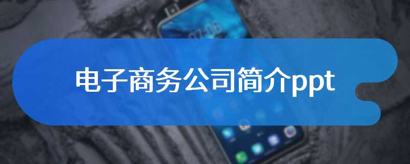 电子商务公司简介ppt