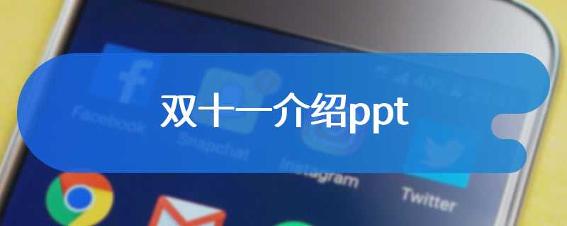 双十一介绍ppt