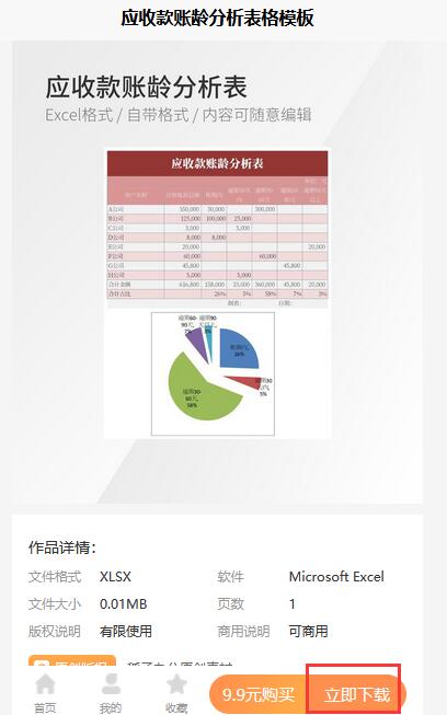 免费应收账龄分析表模板excel(6)