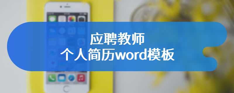 应聘教师个人简历word模板
