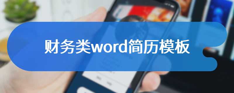 财务类word简历模板