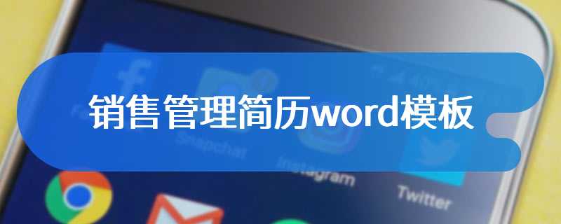 销售管理简历word模板