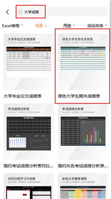 excel大学成绩表模板(3)