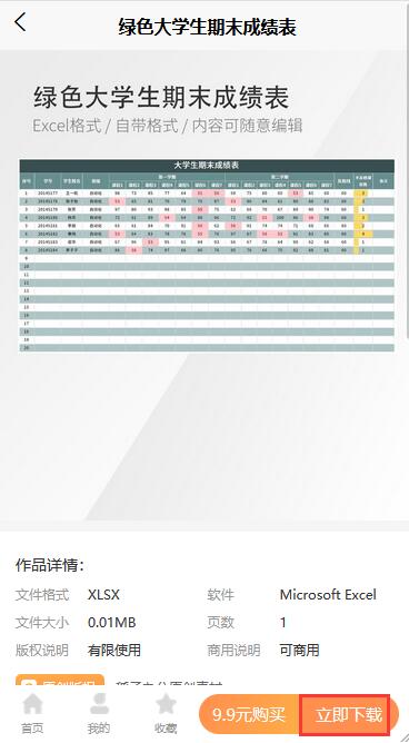 excel大学成绩表模板(6)