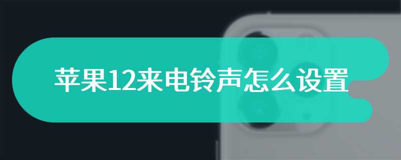 苹果12来电铃声怎么设置