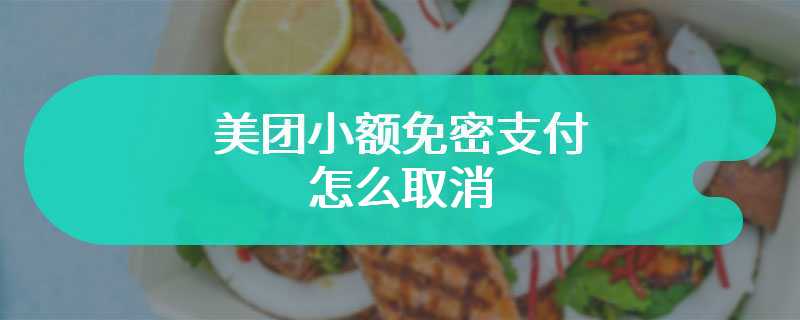 美团小额免密支付怎么取消