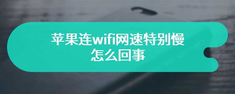 苹果连wifi网速特别慢怎么回事