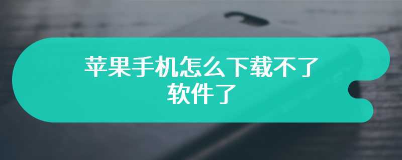 苹果手机怎么下载不了软件了