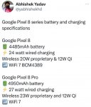 谷歌 Pixel 8 系列手机曝光：最高 4950mAh 电池，支持 27/23W 充电