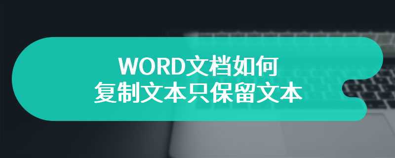 WORD文档如何复制文本只保留文本